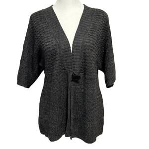 Nomadic Traders Size L Cardigan Sweater Wool Mohair Charcoal Grey Gray